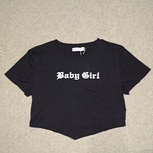 Crop Top with 'Baby Girl' Print